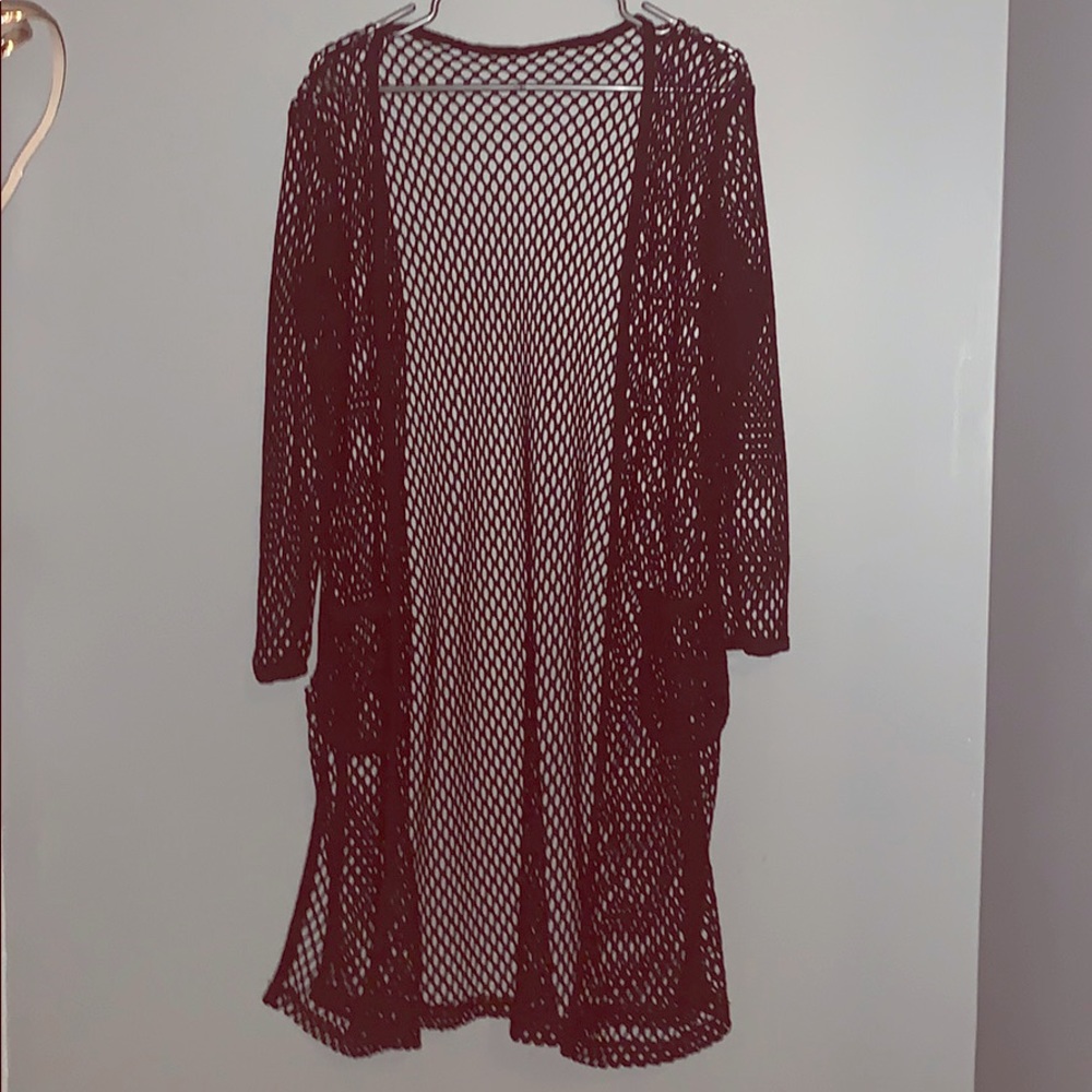 One of a kind fishnet cardigan